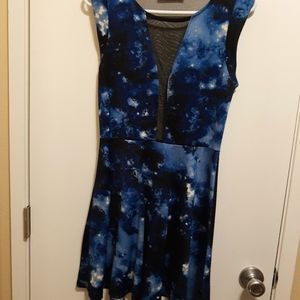 Blue Galaxy Mesh Back Dress